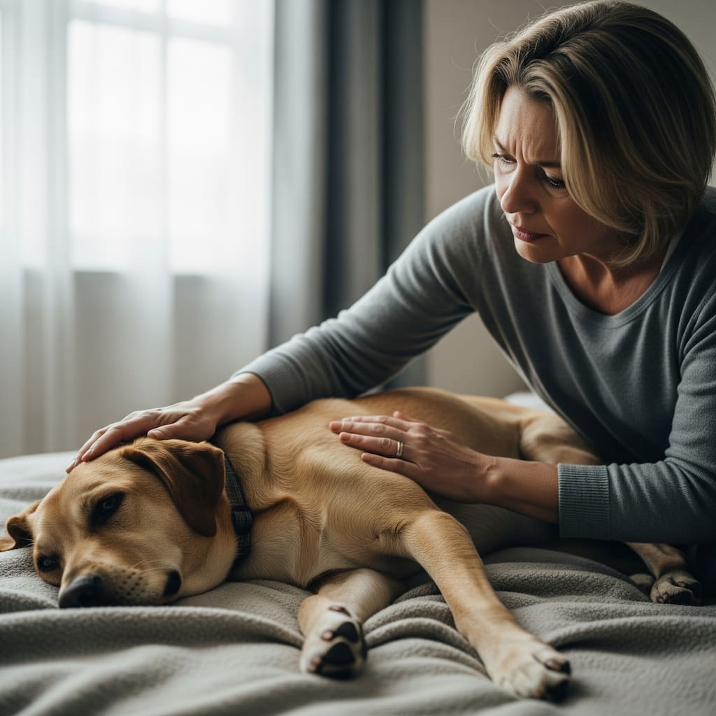 Hund mit Gebärmutterentzündung