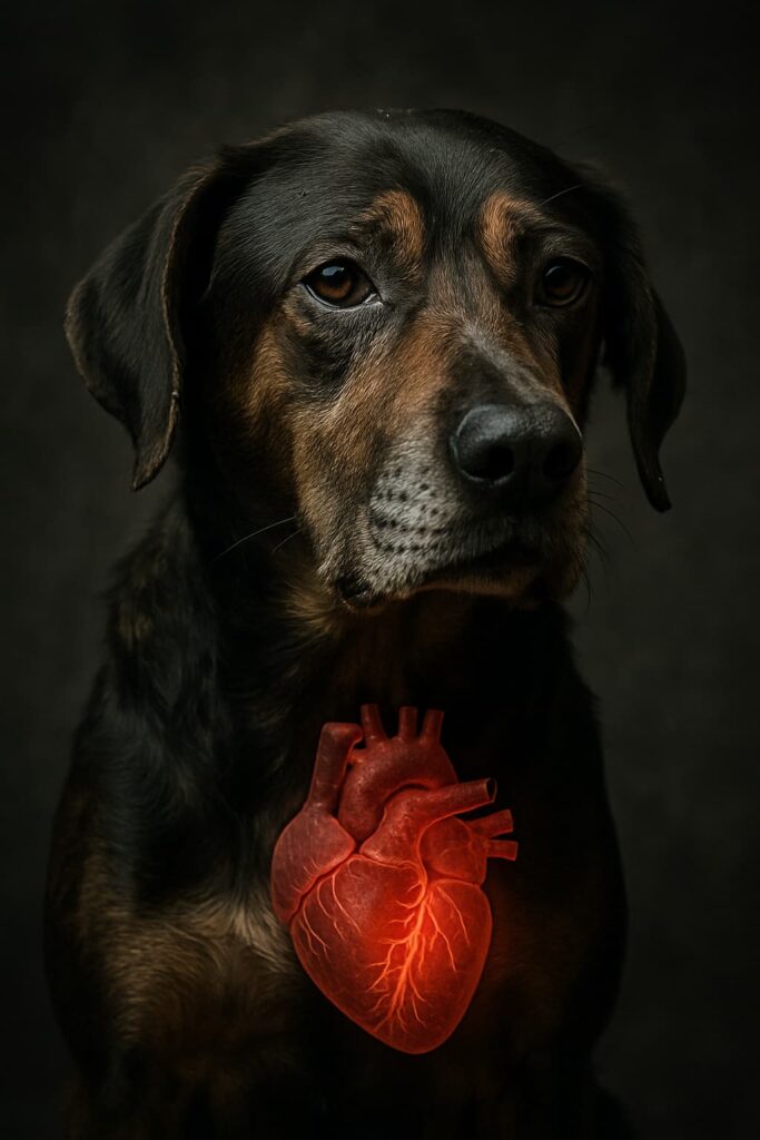 Ein Herz bei einem HErzkranken Hund.