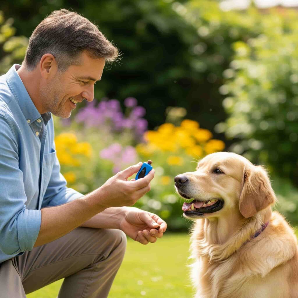 Clickertraining mit einem Hund