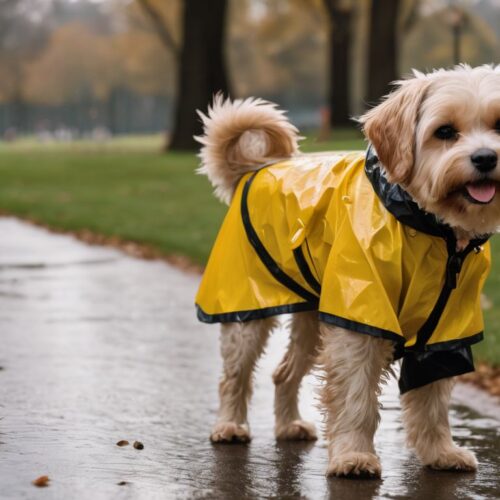 Hund im Regen