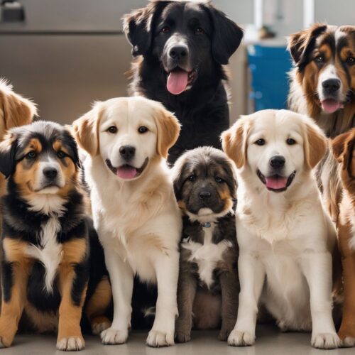 Hunde beim Hundeevent oder Hundeausstellung