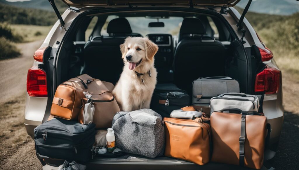 Vorbereitung auf die Autofahrt mit Hund