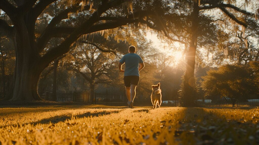 joggen mit einem Hund
