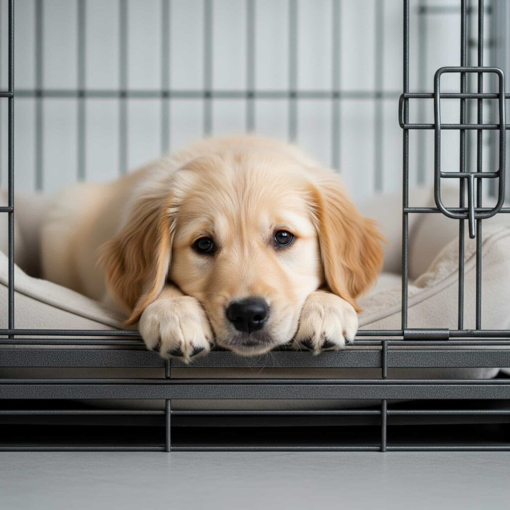 Hund in Hundebox