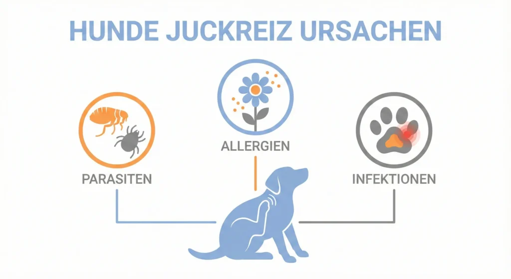 Infografik zu Ursachen von Juckreiz bei Hunden