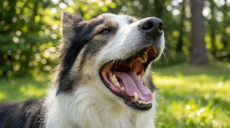 Ein Hund zeigt seine Zähne