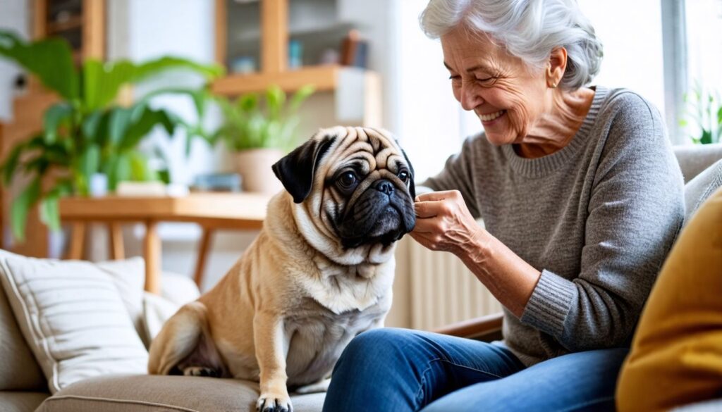 Ein glücklicher Mops