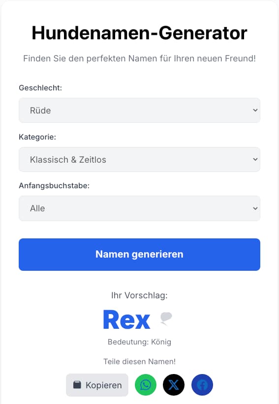Hundenamen Generator