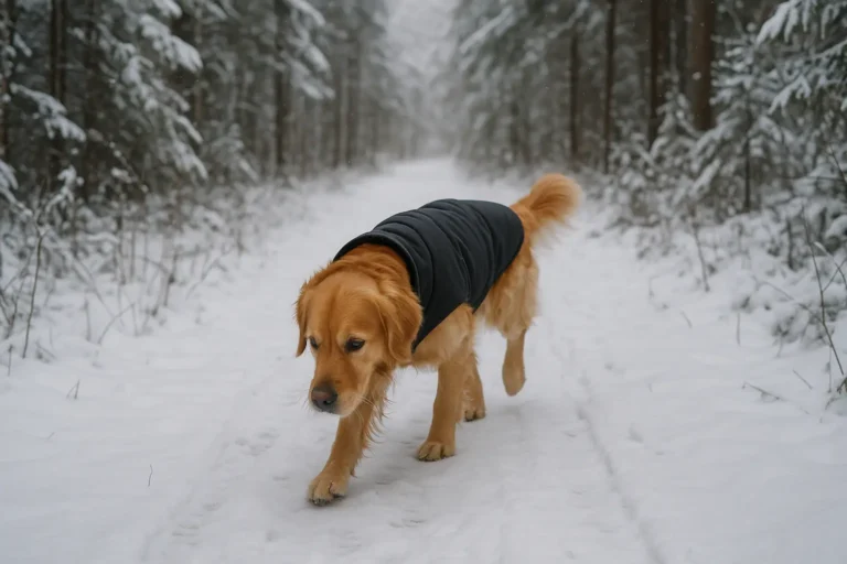 Retriever im Schneewald
