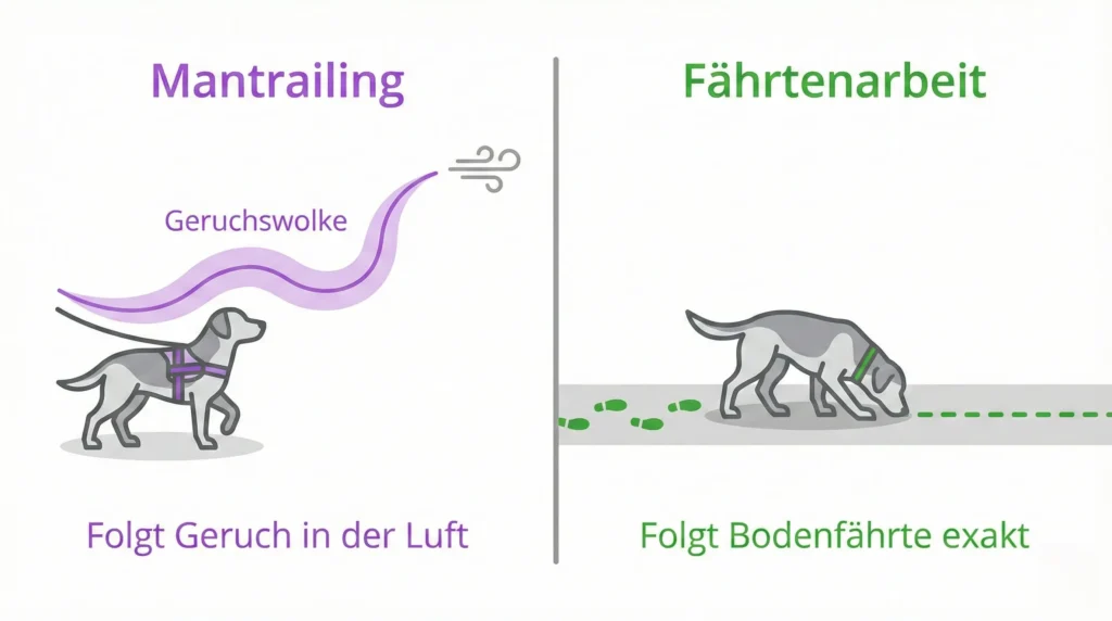 Grafik die zeigt wie Hautschuppen durch Wind verweht werden im Vergleich zu Tritten am Boden