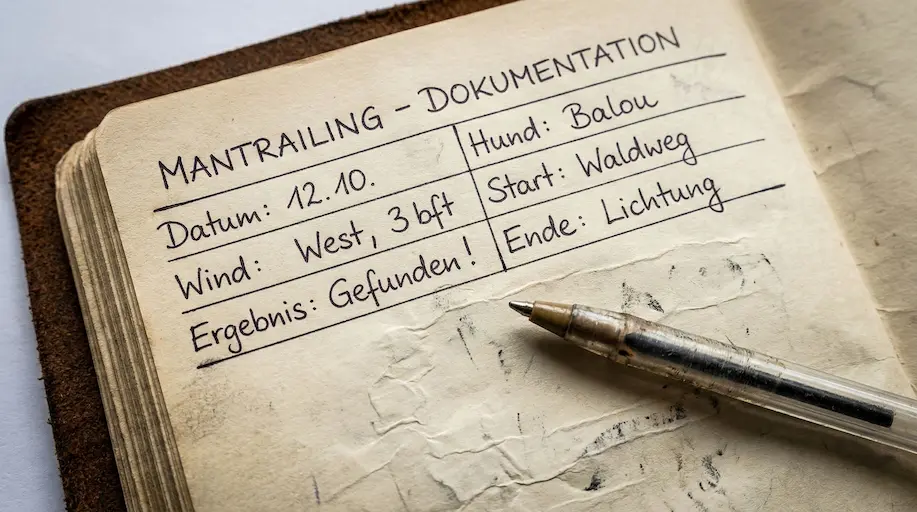 In einem Buch wird jeder Trail dokumentiert.