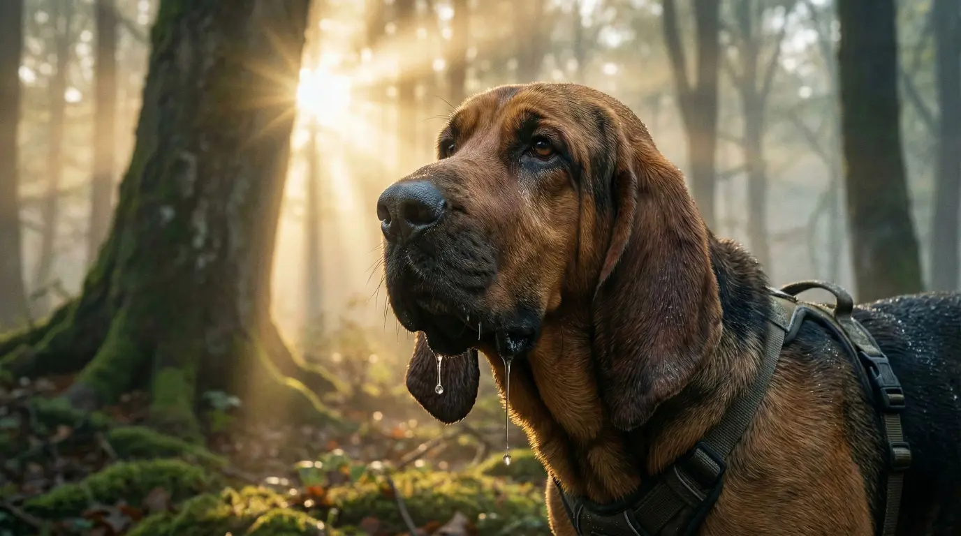 Ein Mantrailing Hund im Wald
