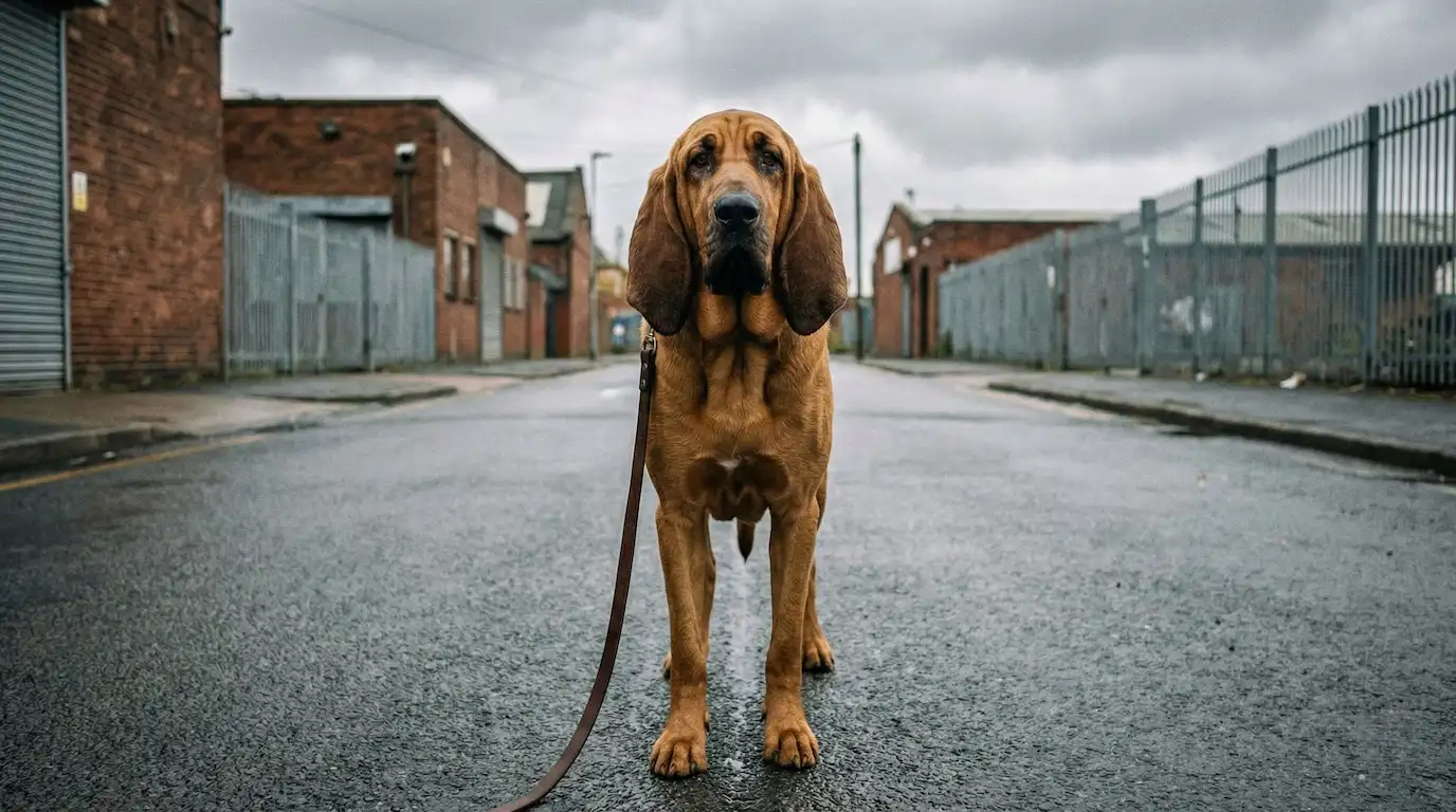 Hund weiß nicht mehr weiter auf dem Trail