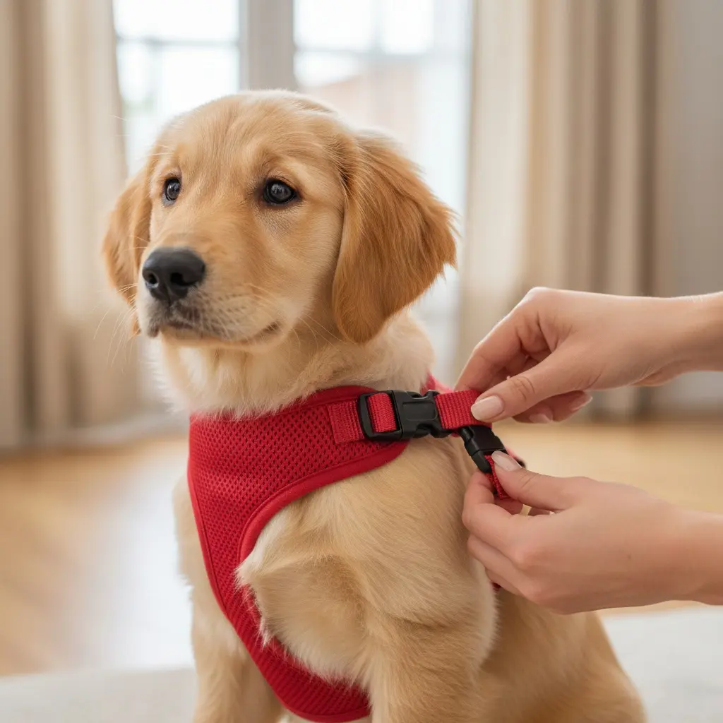 welpe geschirr anlegen